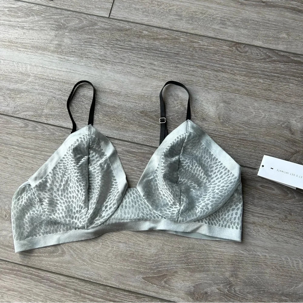 NWT Sokoloff Lingerie Elza Silver Blue Bralette